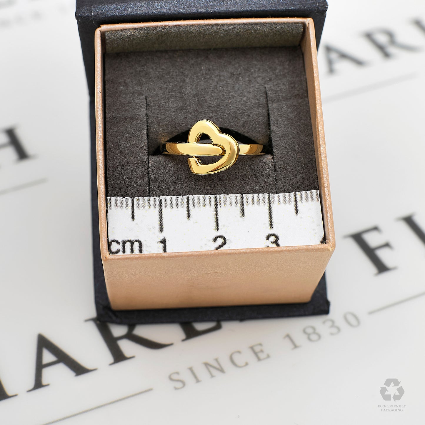 Pre-Owned 9ct Gold Floating Heart Tassel Ring Size M