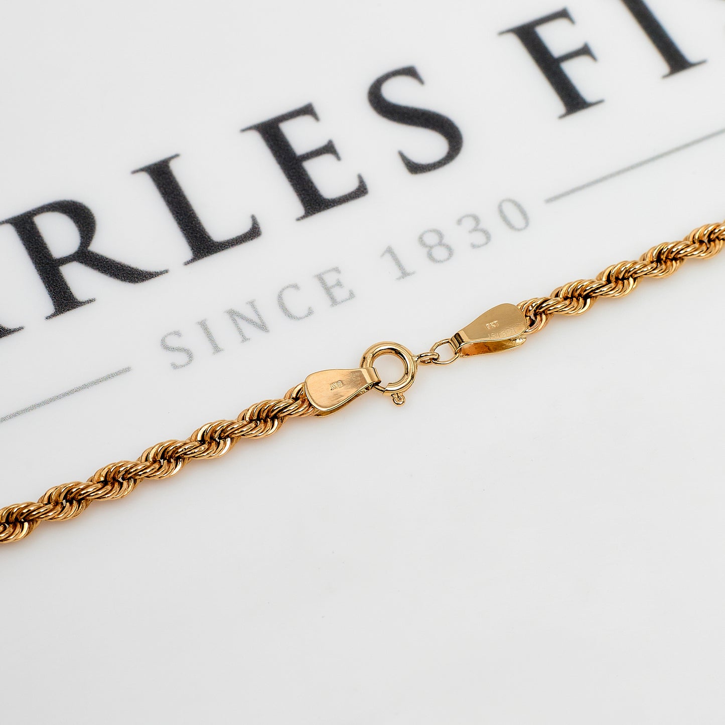 Pre-Owned 9ct Gold Rope Chain Necklace 20 Inch