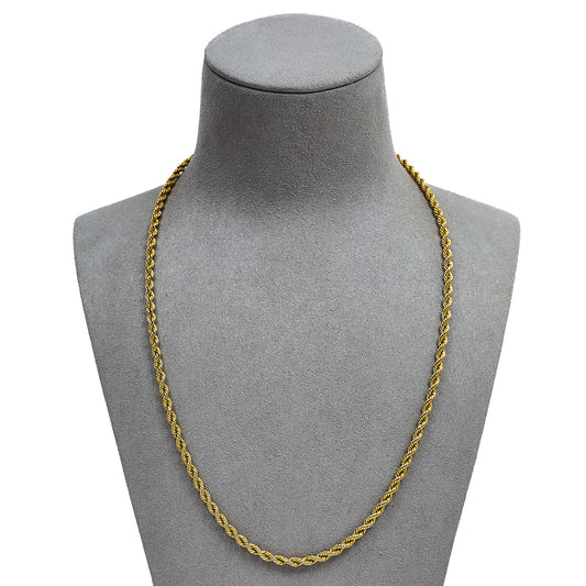 Pre-Owned 9ct Gold Rope Chain Necklace 20 Inch