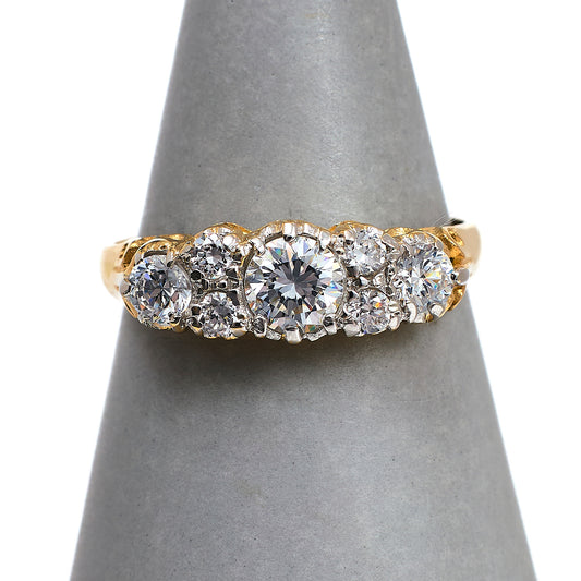 Pre-Owned 14ct Gold CZ Dress Ring Size Q