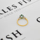 Pre-Owned 14ct Gold Green & White CZ Dress Ring Size Q.5