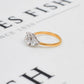 Pre-Owned 14ct Gold 3 CZ Dress Ring Size P