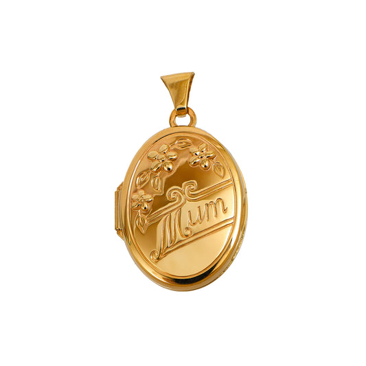 Pre-Owned 9ct Gold Oval Mum Locket Pendant