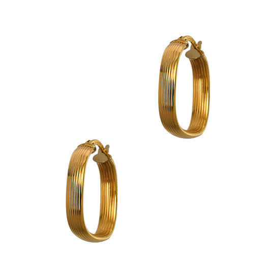 Pre-Owned 9ct Gold Square Creole Hoop Earrings