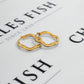 Pre-Owned 9ct Gold 2 Tone Wavey Creole Hoop Earrings