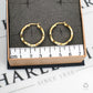 Pre-Owned 9ct Gold 2 Tone Wavey Creole Hoop Earrings