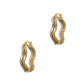 Pre-Owned 9ct Gold 2 Tone Wavey Creole Hoop Earrings