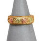 Pre-Owned 9ct Gold 2 Tone Leaf Design Band Ring Size P