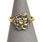 Pre-Owned 9ct Gold 2 Tone Flower Design Ring Size O