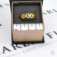 Pre-Owned 9ct Gold Rectangle Link Design Ring Size R