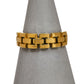 Pre-Owned 9ct Gold Rectangle Link Design Ring Size R