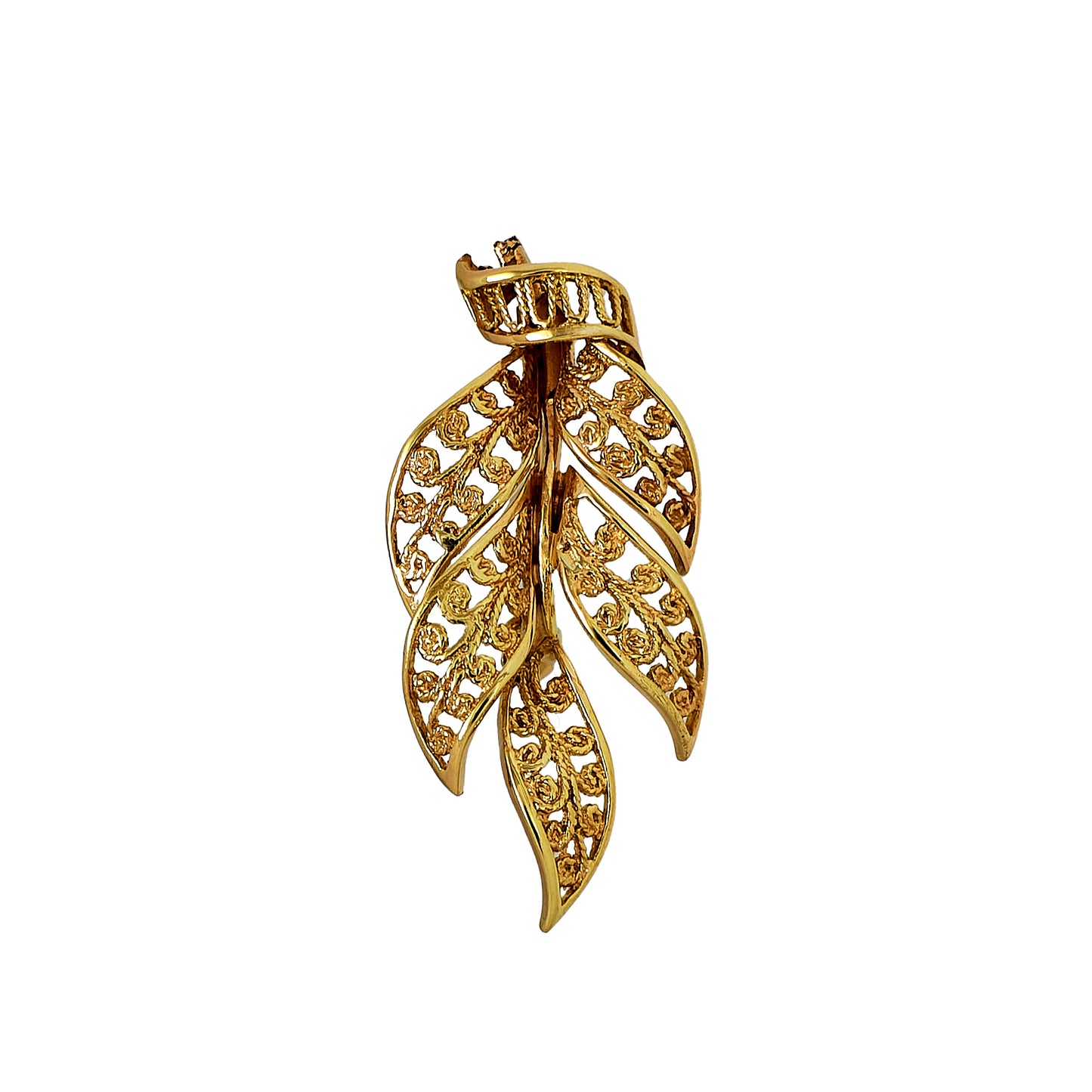 Pre-Owned 9ct Gold 5 Leaf Design Brooch