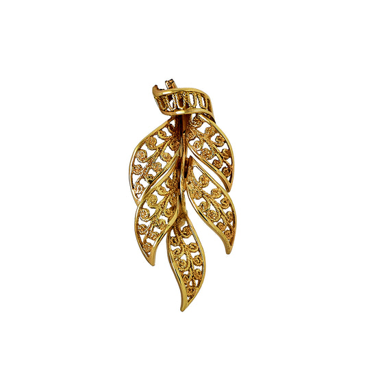 Pre-Owned 9ct Gold 5 Leaf Design Brooch