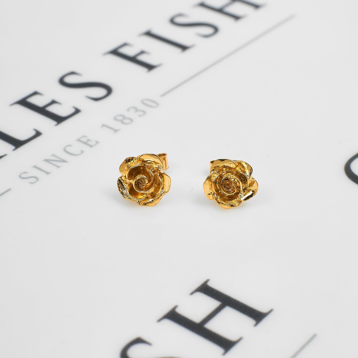 Pre-Owned 9ct Gold Rose Stud Earrings