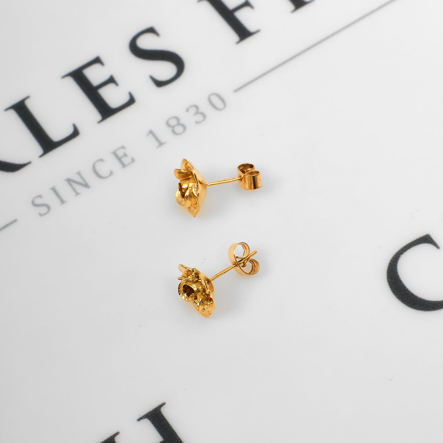 Pre-Owned 9ct Gold Rose Stud Earrings