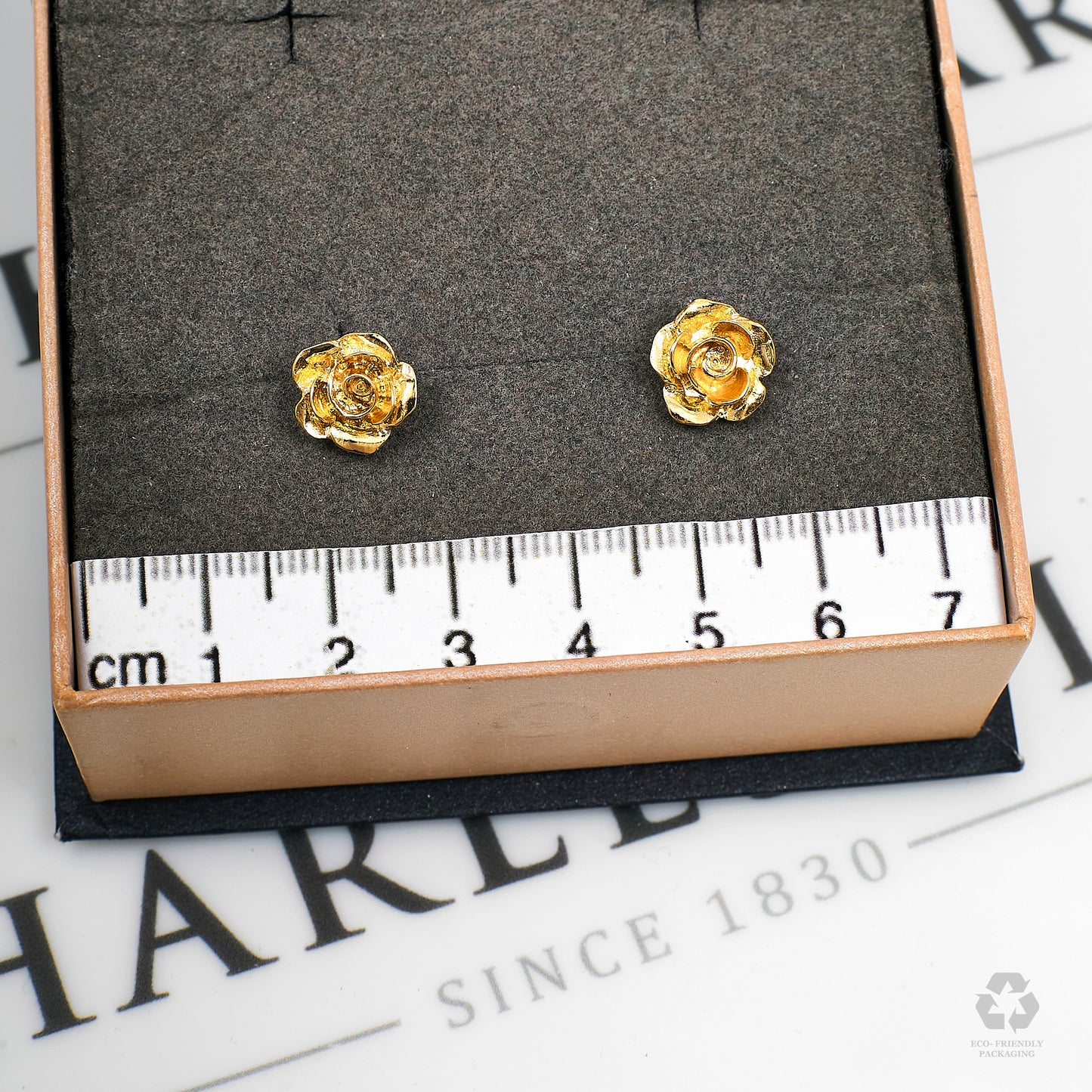 Pre-Owned 9ct Gold Rose Stud Earrings