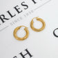 Pre-Owned 9ct Gold Matte Creole Twist Hoop Earrings