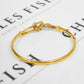 Pre-Owned 18ct Gold CZ Hinged Loop Design Bangle