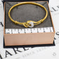 Pre-Owned 18ct Gold CZ Hinged Loop Design Bangle