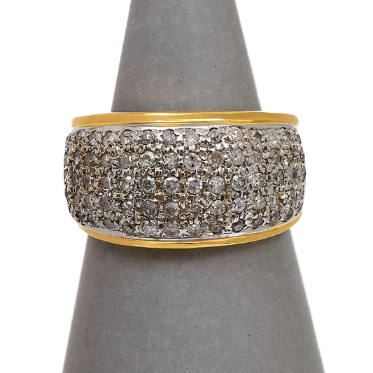 Pre-Owned 9ct Gold 5 Row Diamond Bump Head Ring Size N