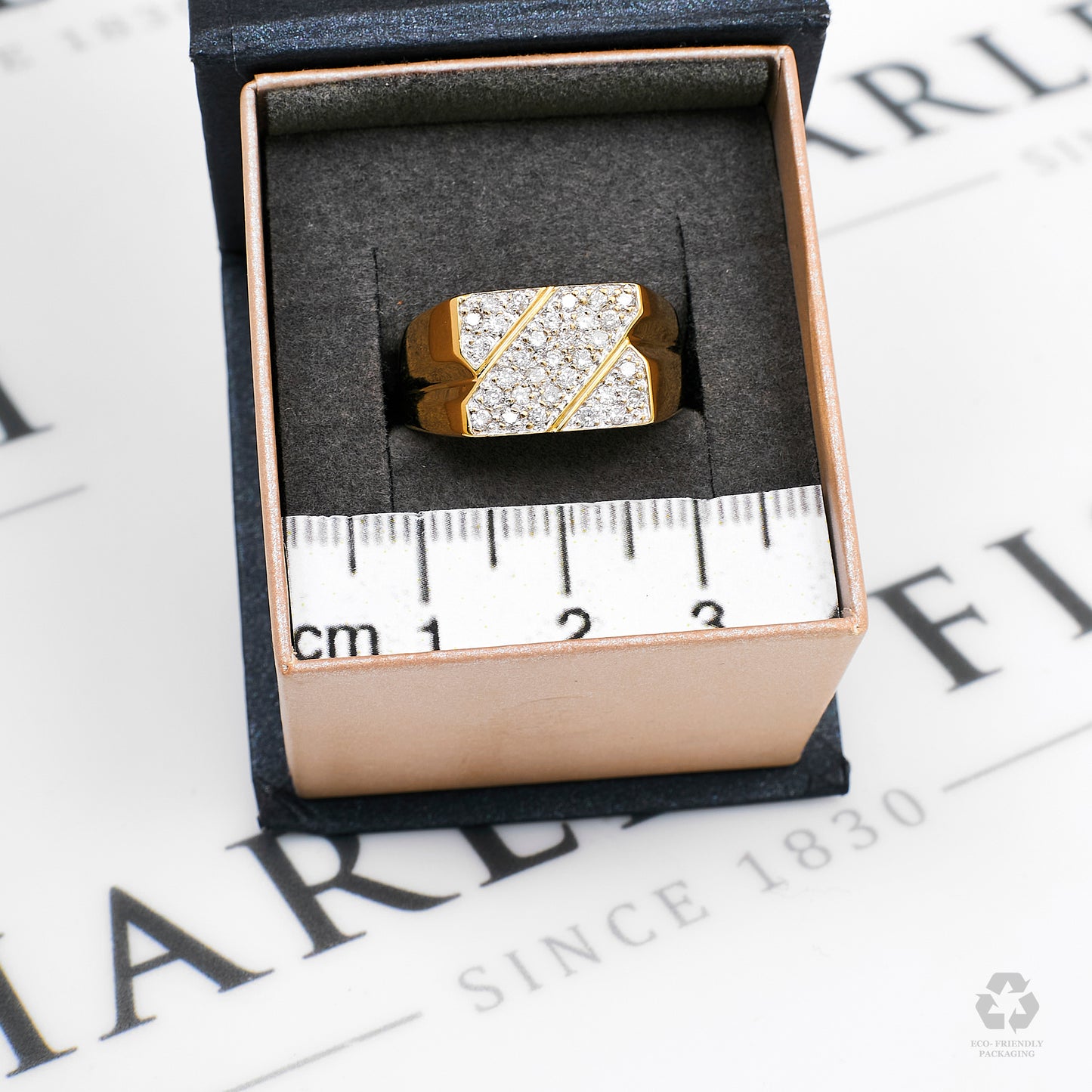 Pre-Owned 9ct Gold Diamond Signet Ring Size P
