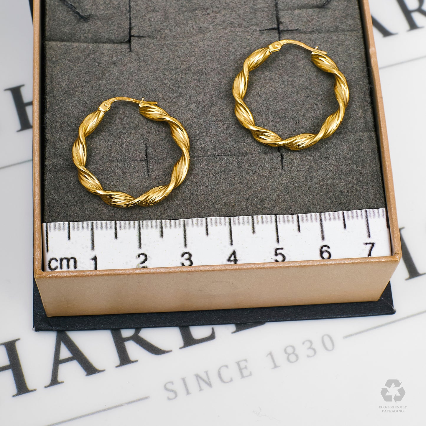 Pre-Owned 9ct Gold Twist Creole Hoop Earrings