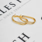 Pre-Owned 9ct Gold Twist & Plain 2 Hoop Creole Earrings