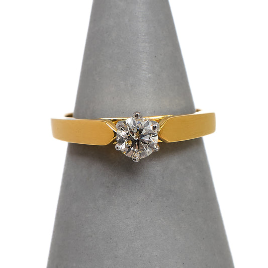 Pre-Owned 9ct Gold Solitare Diamond Ring Size H.5