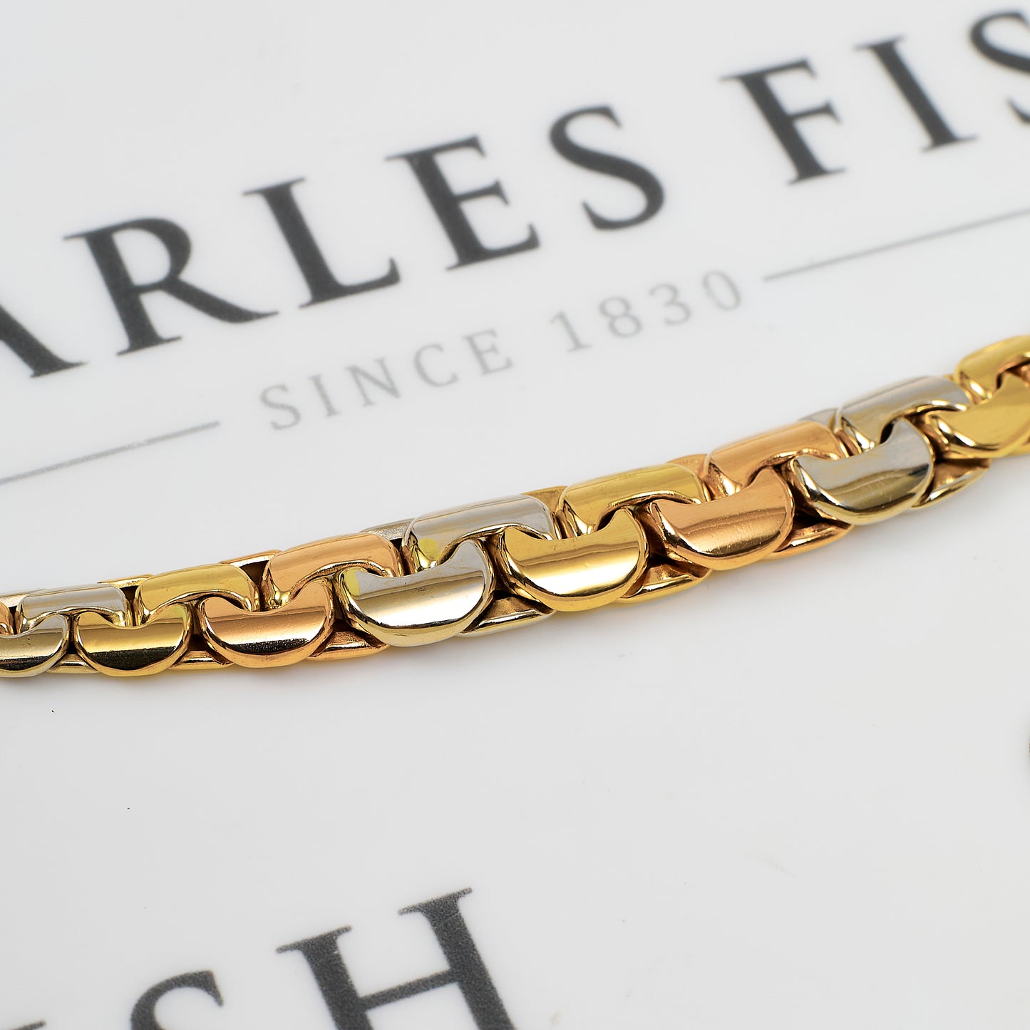 Pre-Owned 14ct Gold 2 Tone Graduated Necklace