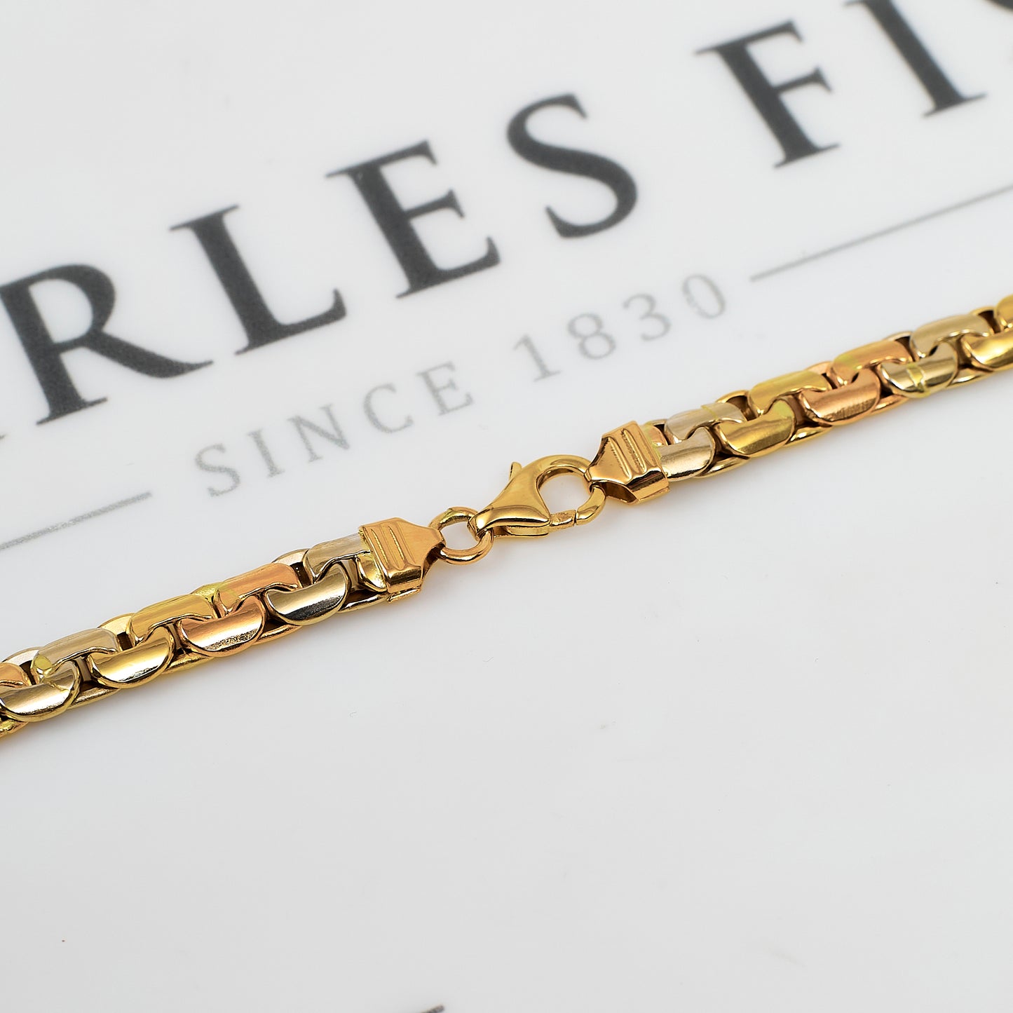 Pre-Owned 14ct Gold 2 Tone Graduated Necklace