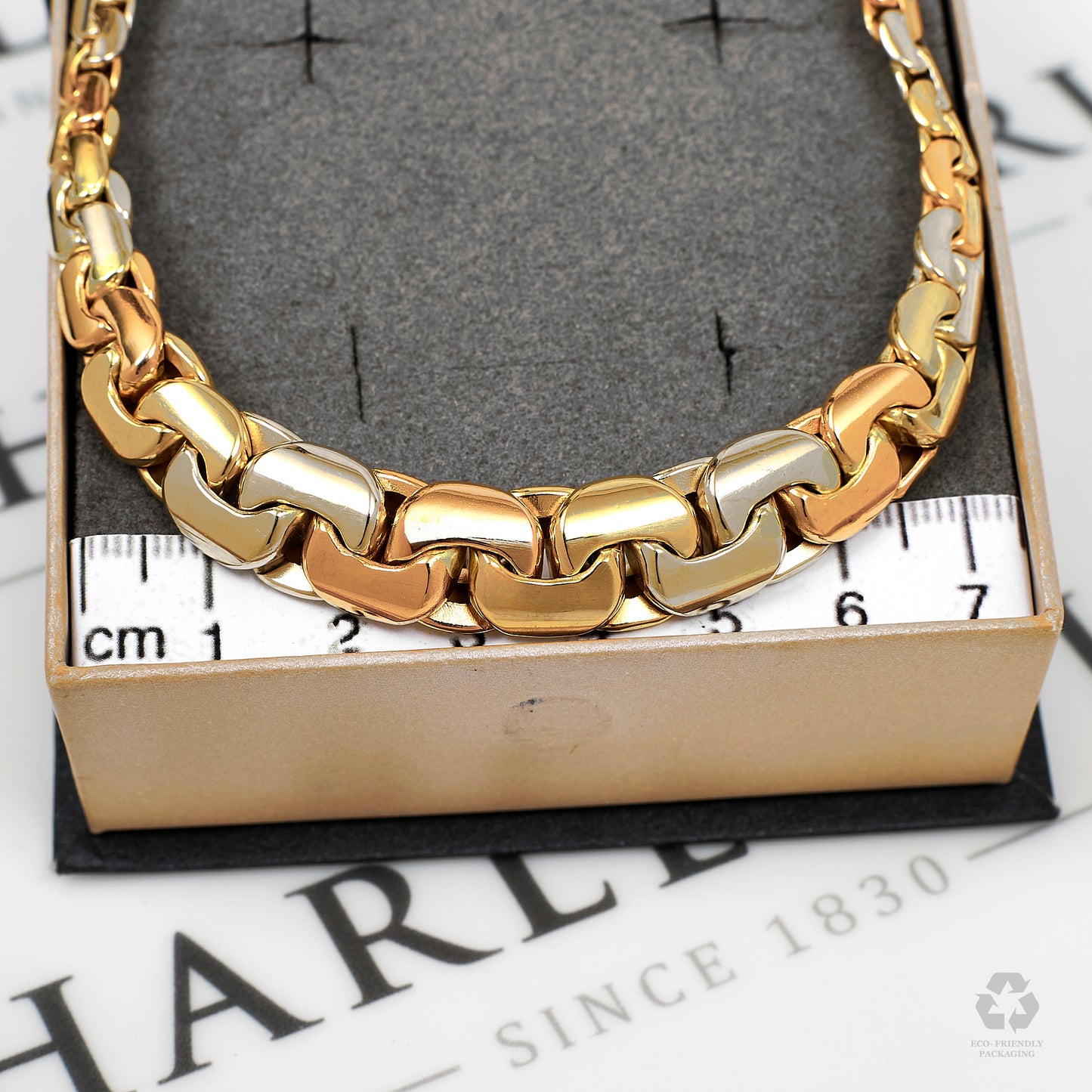 Pre-Owned 14ct Gold 2 Tone Graduated Necklace