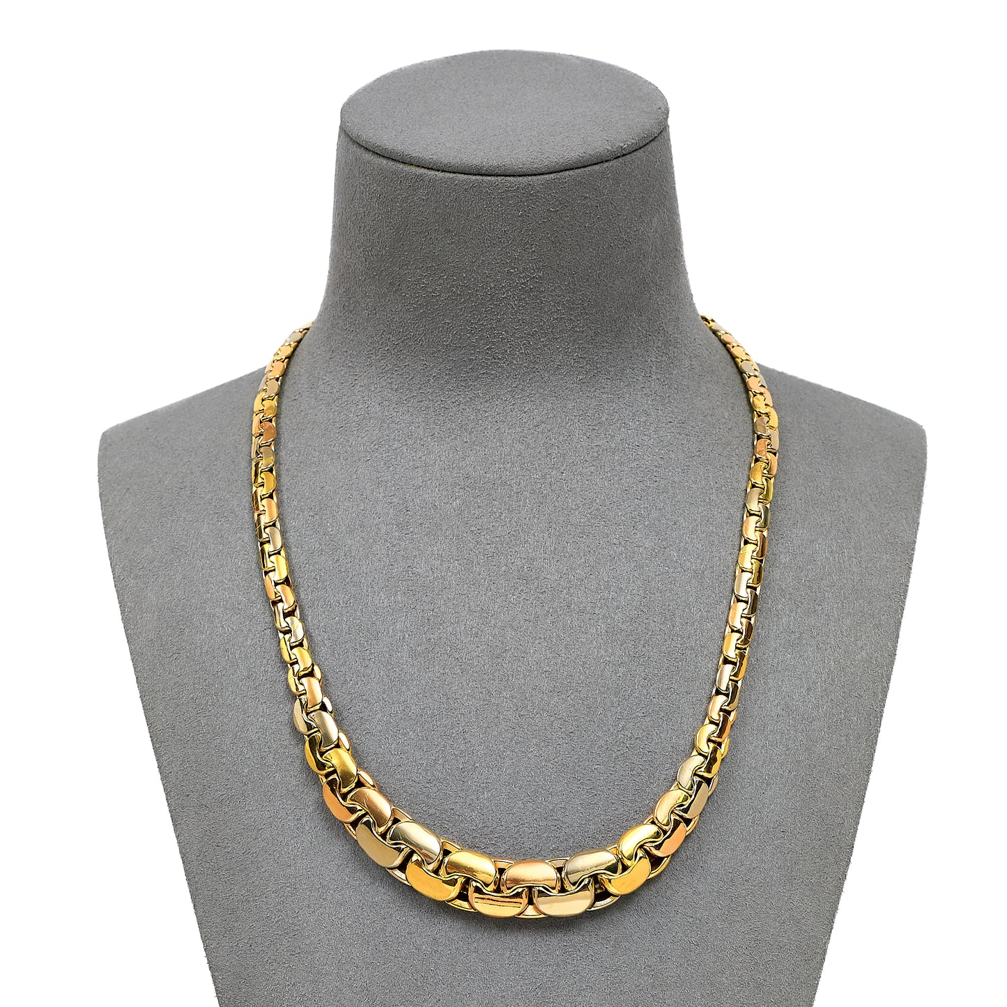 Pre-Owned 14ct Gold 2 Tone Graduated Necklace