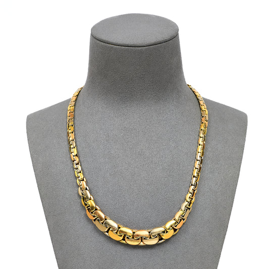 Pre-Owned 14ct Gold 2 Tone Graduated Necklace