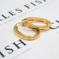 Pre-Owned 9ct Gold Oval Creole Hoop Earrings