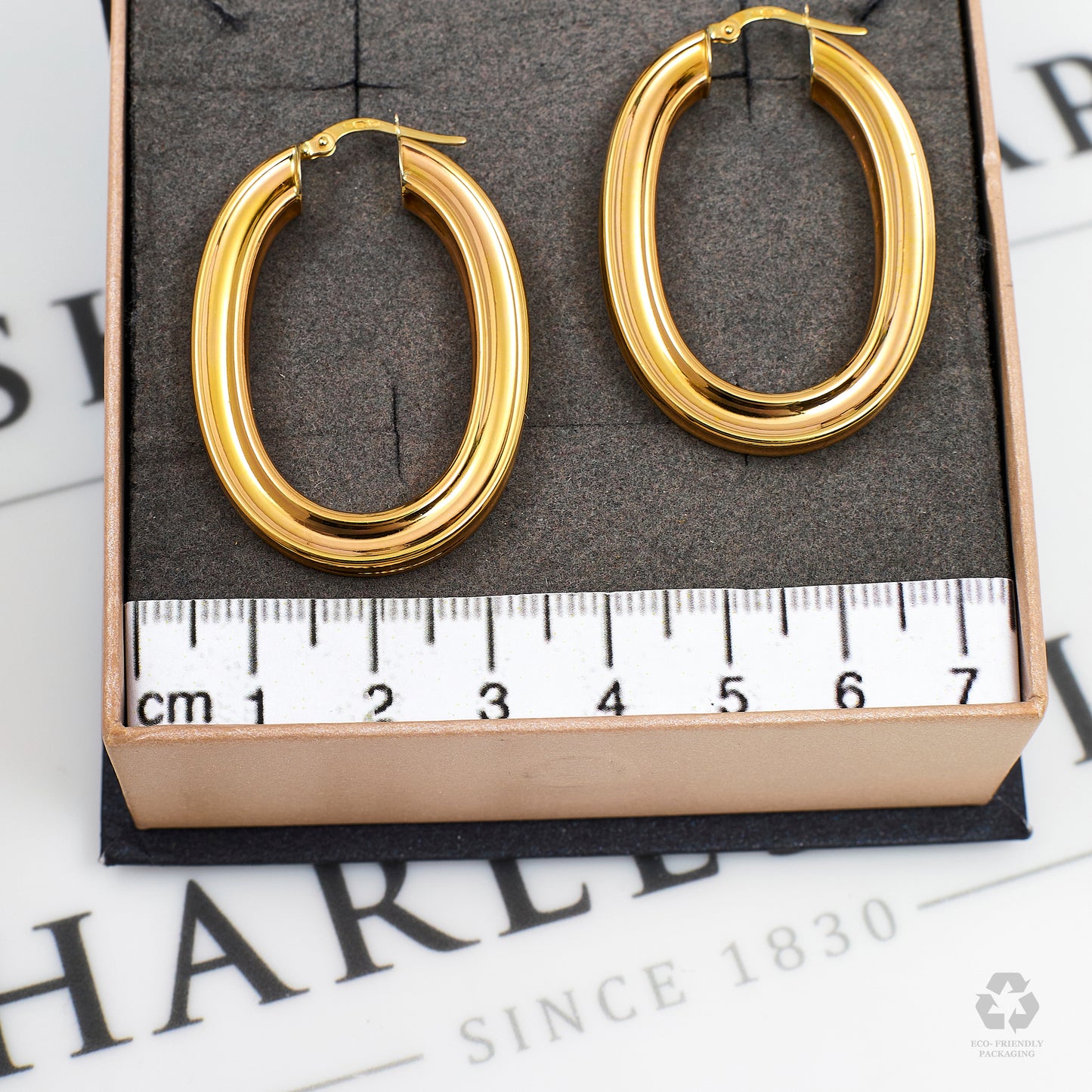 Pre-Owned 9ct Gold Oval Creole Hoop Earrings