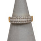Pre-Owned 9ct Gold 3 Row Diamond Ring Size N