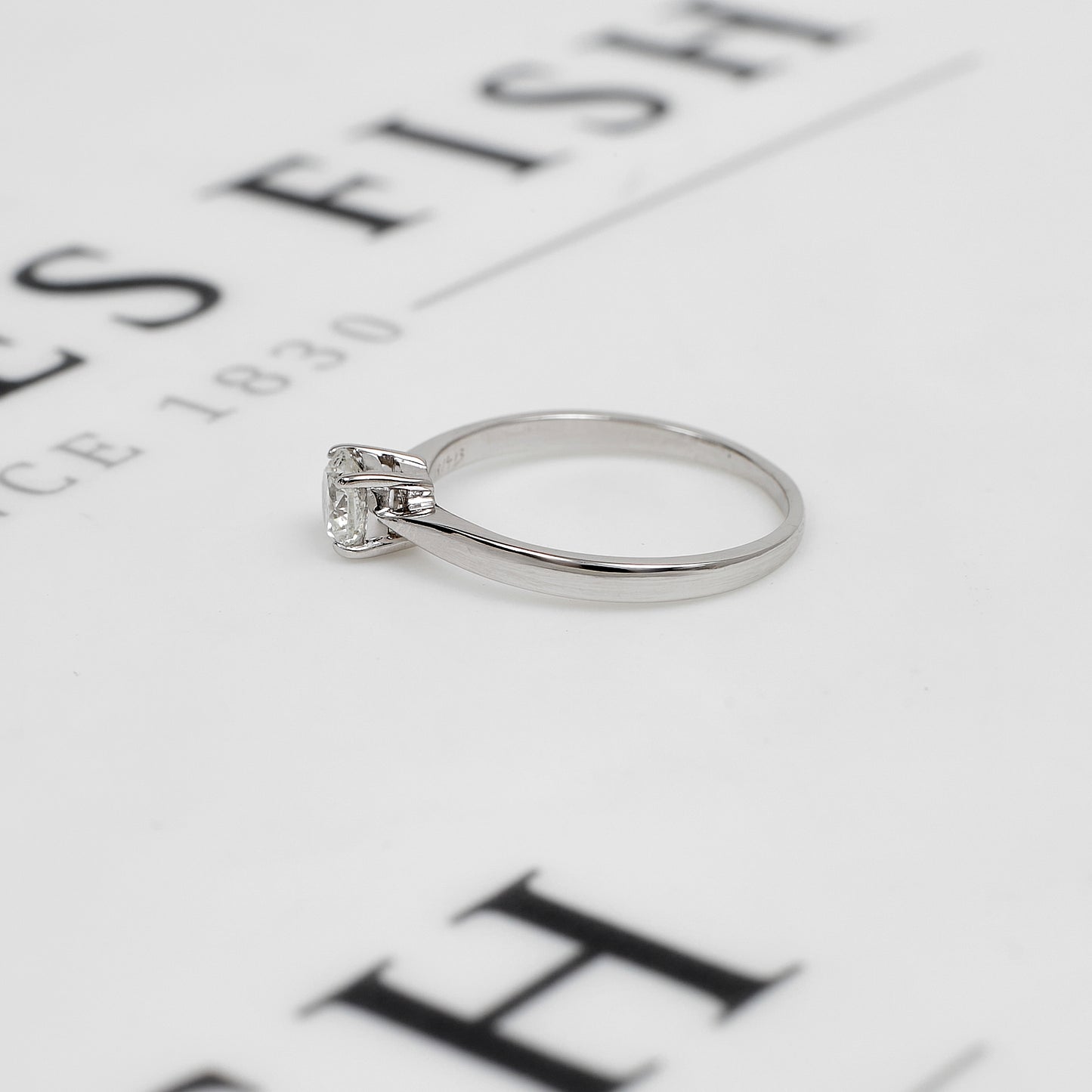 Pre-Owned 18ct White Gold Solitaire Ring Size N