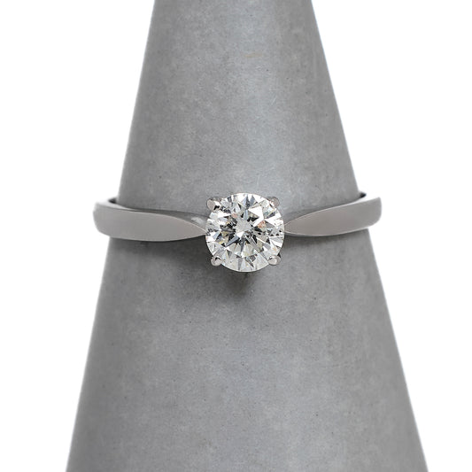 Pre-Owned 18ct White Gold Solitaire Ring Size N