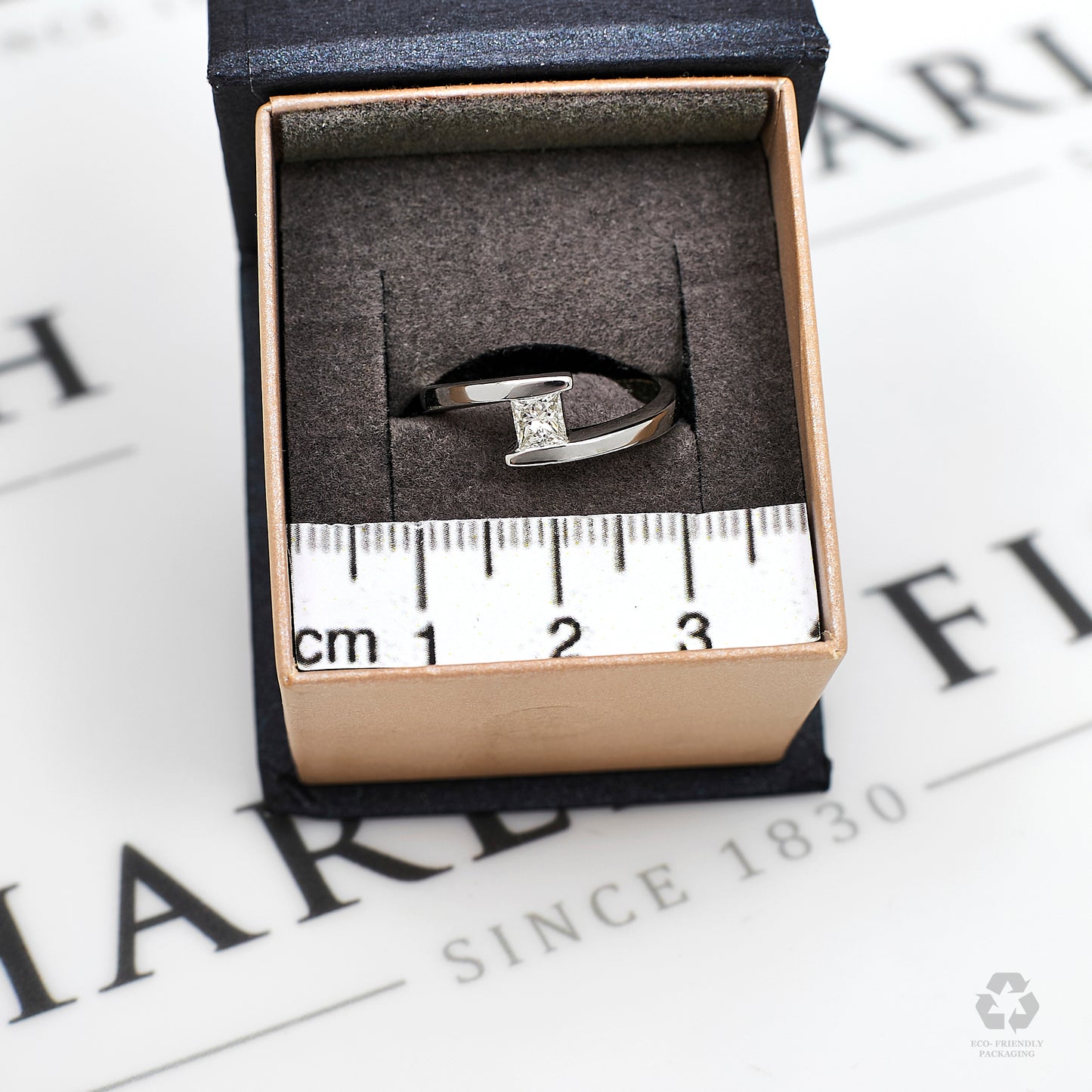 Pre-Owned Platinum Princess Cut Diamond Crossover Ring