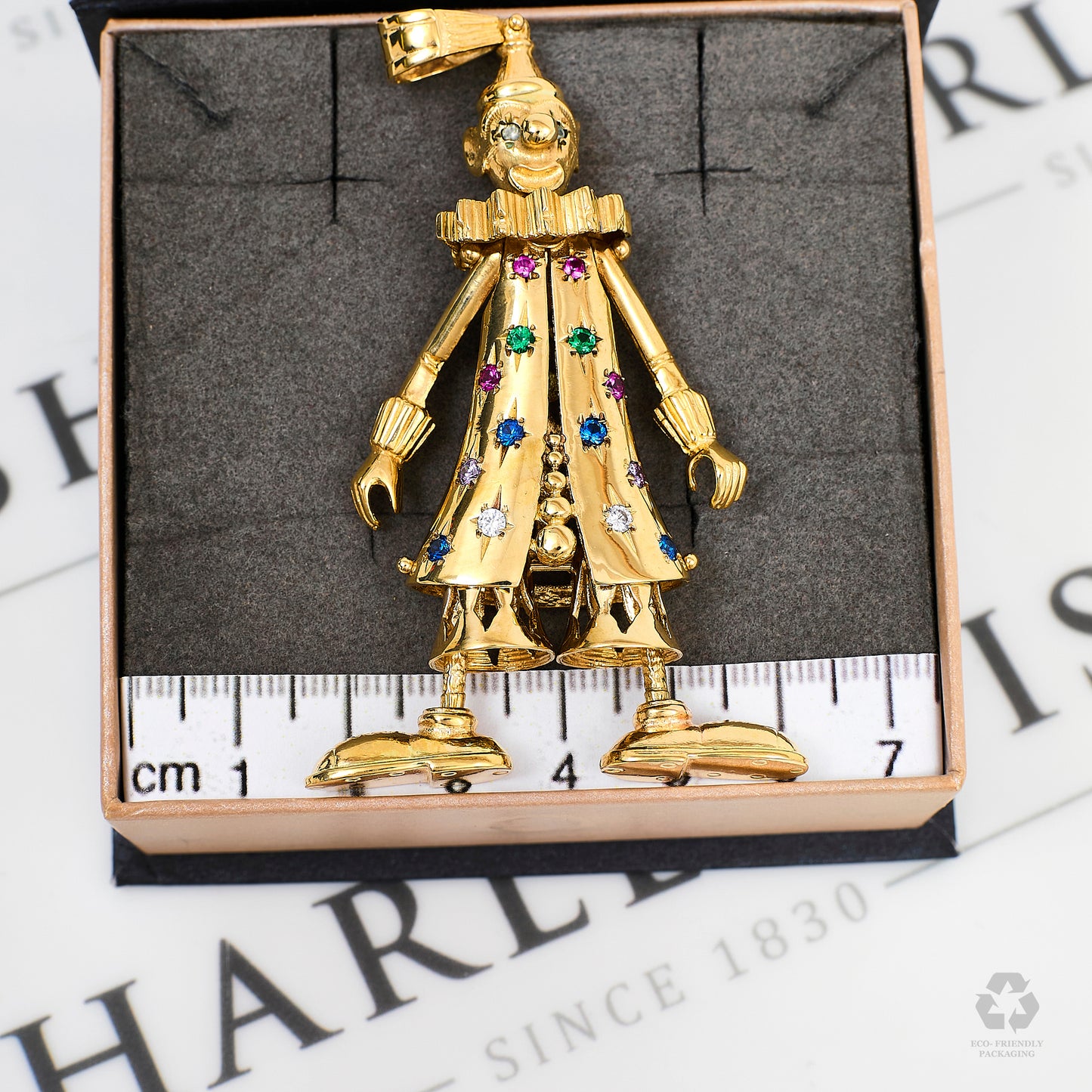 Pre-Owned 9ct Gold Synthetic Stone Clown Pendant