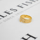 Pre-Owned 9ct Gold Barked Off Centre Band Ring Size H