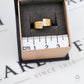 Pre-Owned 9ct Gold Barked Off Centre Band Ring Size H