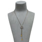 Pre-Owned 18ct White Gold 2 Tone Flower Tassel Necklace 17 Inch