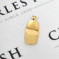Pre-Owned 14ct Gold Curved Rectangle Pendant