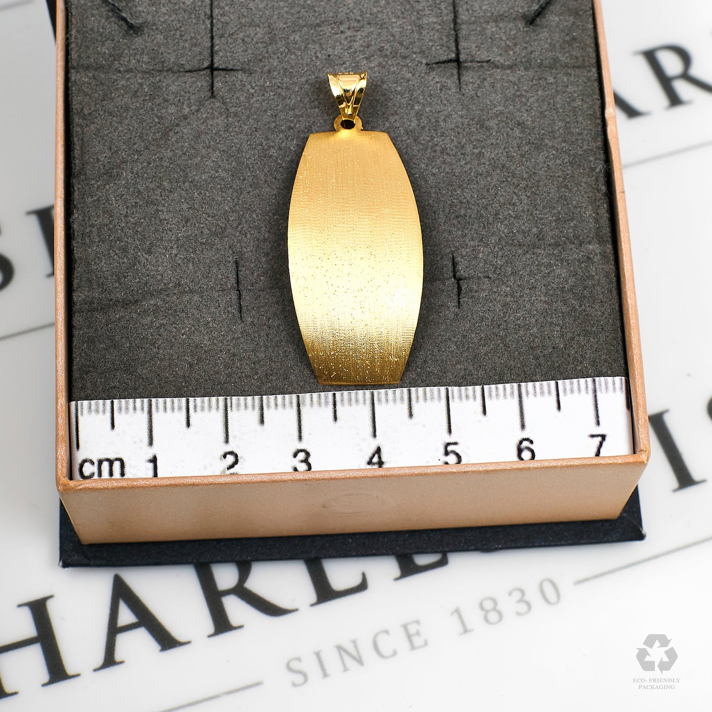 Pre-Owned 14ct Gold Curved Rectangle Pendant