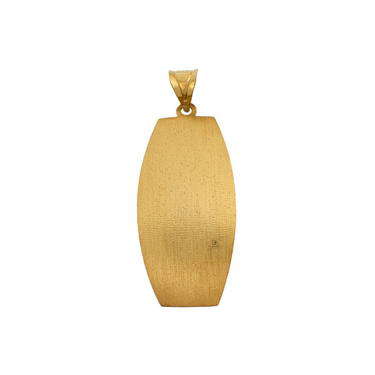 Pre-Owned 14ct Gold Curved Rectangle Pendant