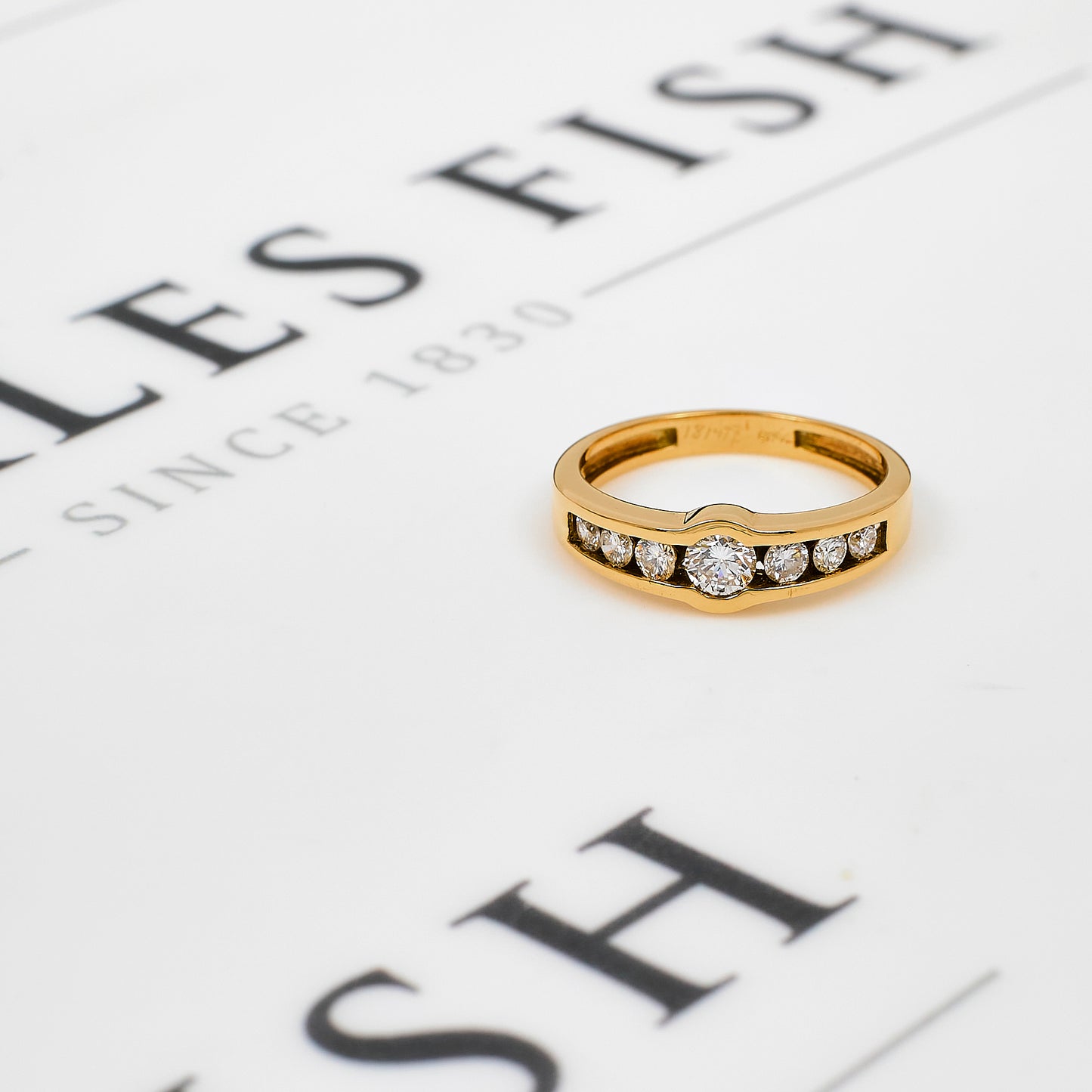Pre-Owned 18ct Gold 7 Diamond Ring Size O