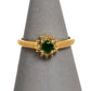 Pre-Owned 14ct Gold Emerald & Diamond Cluster Ring Size P