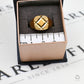 Pre-Owned 9ct Gold Square Rhombus Pattern Signet Ring Size R.5