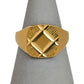 Pre-Owned 9ct Gold Square Rhombus Pattern Signet Ring Size R.5